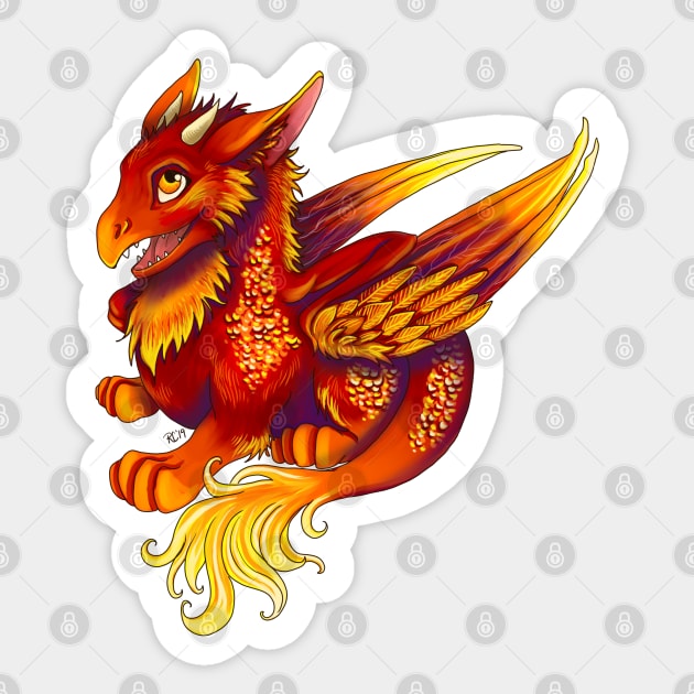 Hatchling - Fire Sticker by ruthimagination